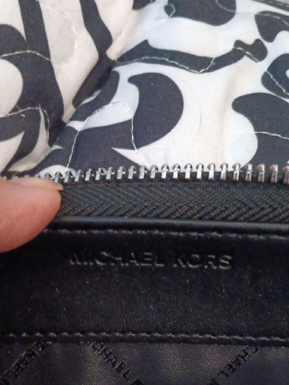 Michael Kors Black Leather Wristlet with Silver Hardware - Picture 11 of 16
